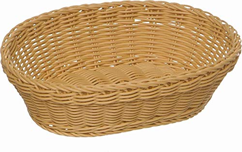 APS Korb, oval "PROFI LINE" - Körbchen, Flechtkorb aus Polypropylen - Abmessungen: 32 x 23 cm / Höhe: 7 cm / Farbe: Beige von APS