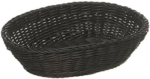 APS Korb, oval "PROFI LINE" - Körbchen, Flechtkorb aus Polypropylen - Abmessungen: 32 x 23 cm/Höhe: 7 cm/Farbe: Schwarz von APS