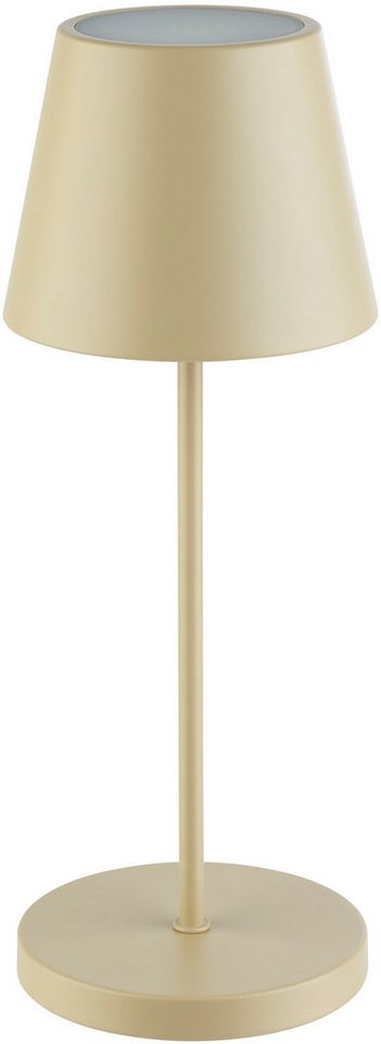 APS LED Tischleuchte "MERLE" Kabellose USB-C Tischleuchte, CCT - über Fernbedienung, USB-Ladefunktion, LED fest integriert, warmweiß - kaltweiß, Spritzwasssergeschützt IP 54, inkl. Dockinstation und Fernbedienung von APS