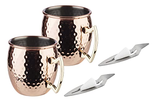 APS Mini Feuerzangenbowle Set, 2 Edelstahl Becher im Kupfer-Look, Punschgefäß, 2 Mini-Feuerzangen, Zuckerzange, 50 Mini-Zuckerhüte von APS