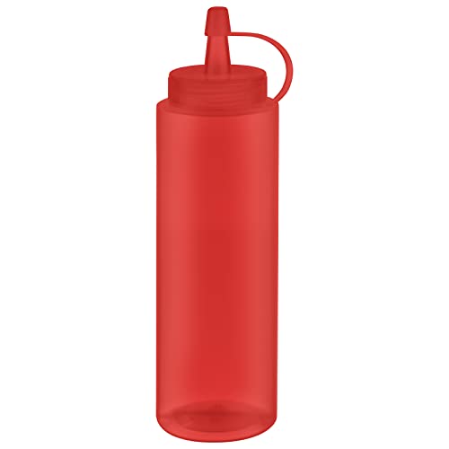 APS Quetschflasche, 6er Set Ø 5 cm, H: 18 cm, 260 ml Polyethylen, rot mit Schraubdeckel mit Verschlusskappe Einfüllöffnung: Ø 3 cm von APS