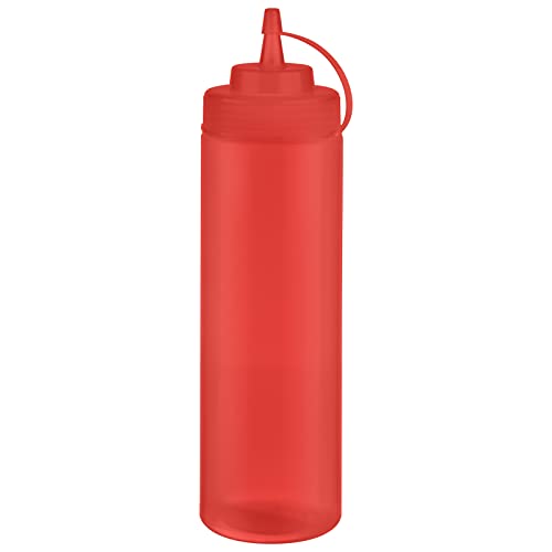 APS Quetschflasche, 6er Set Ø 7 cm, H: 26,5 cm, 760 ml Polyethylen, rot mit Schraubdeckel mit Verschlusskappe Einfüllöffnung: Ø 5,5 cm von APS
