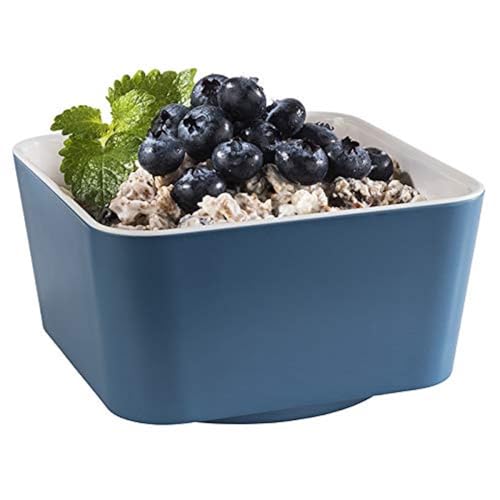 APS 15611 Schale „Happy Buffet“, Bowl, quadratische Buffetschüssel, Schale aus Melamin, weiß/blau, 13 x 13 cm, Höhe 7 cm, für 0,6 Liter Inhalt von APS