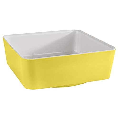 APS 15612 Schale „Happy Buffet“, Bowl, quadratische Buffetschüssel, Schale aus Melamin, weiß/blau, 20 x 20 cm, Höhe 7 cm, für 1,5 Liter Inhalt von APS