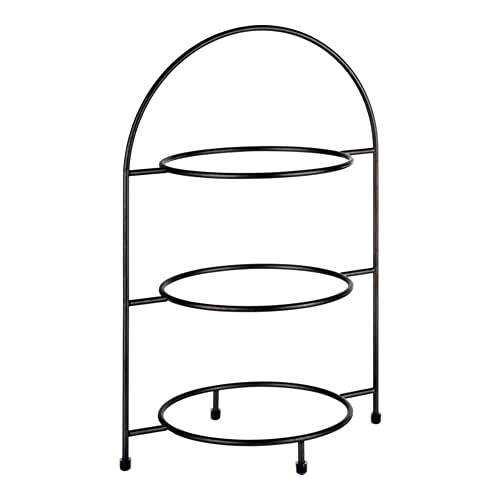 APS Serviergestell „Industrial“, Etagere, Gestell aus Metall für 3 Teller max. Ø 27 cm, innerer Ring Ø 18 cm, Größe 19,5 x 29 cm, Höhe 43 cm, Antirutsch-Füßchen (Teller nicht enthalten) von APS