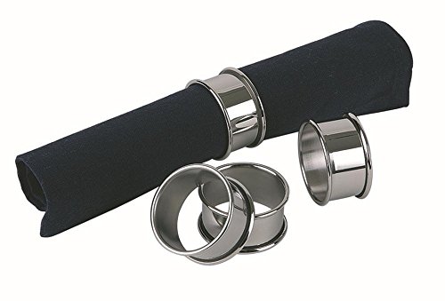 APS Serviettenringe, Edelstahl Serviettenhalter, 4er Set, hochglanzpoliert, Ø 4,7 cm, 2 cm Höhe von APS