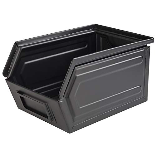 APS Snackbox „Industrial“ - schwarze Metallbox mit Beschriftungsfach, B x T x H: 15,5 x 23,5 x 13 cm, Fast Food Box, spülmaschinenfest, stapelbar von APS