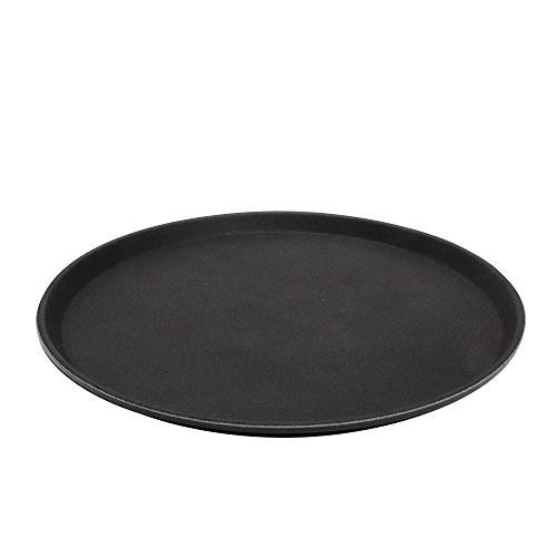 APS Tablett „Gastro“, schwarzes Serviertablett, Tablett aus GFK mit rutschfester Oberfläche, Ø 40,5 x Höhe 2 cm, schwarz von APS