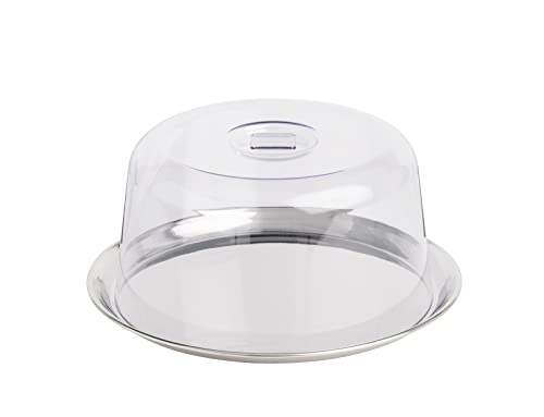 APS Tablett mit Haube Ø 27 cm, H: 12,5 cm Set besteht aus: - Tablett aus Edelstahl Ø 27 cm, H: 1,5 cm hochglanzpoliert - Haube aus SAN Ø 23 cm, H: 12 cm von APS