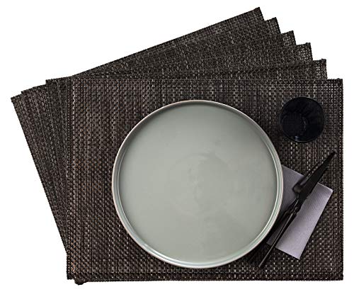 APS 60019 Sets von 6 schmalbandigen Platzdeckchen, 45 x 33 cm, Beige/Braun von APS