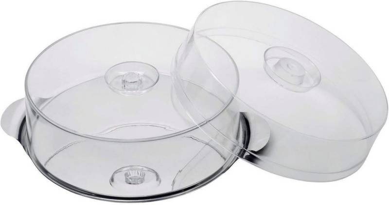 APS Tortenplatte, Edelstahl, (Set, 3-tlg), mit 2 Hauben (Haubenhöhen 7cm + 11 cm) von APS