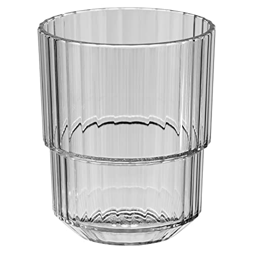 APS Trinkbecher -LINEA- Hochwertiges Tritan Kunststoff Trinkglas mit 0,15 Liter, BPA frei, stapelbar, bruchfestes Mehrweg-Glas, wiederverwendbar und spülmaschinenfest, 150 ml, french grey von APS