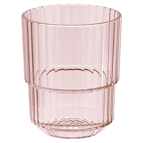 APS Trinkbecher -LINEA- Hochwertiges Tritan Kunststoff Trinkglas mit 0,15 Liter, BPA frei, stapelbar, bruchfestes Mehrweg-Glas, wiederverwendbar und spülmaschinenfest, 150 ml, light pink von APS