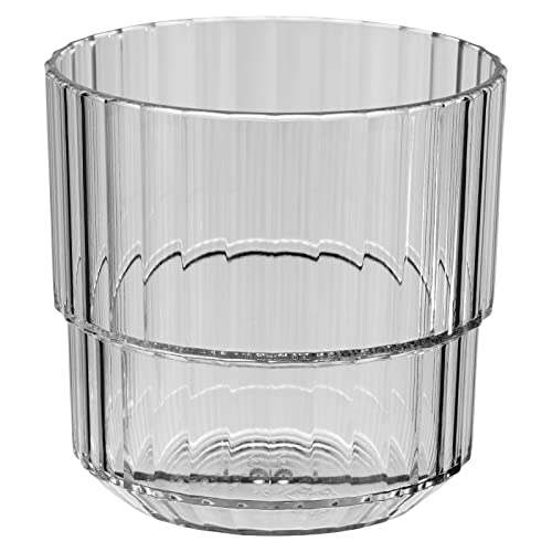 APS Trinkbecher -LINEA- Hochwertiges Tritan Kunststoff Trinkglas mit 0,22 Liter, BPA frei, stapelbar, bruchfestes Mehrweg-Glas, wiederverwendbar und spülmaschinenfest, 220 ml, french grey von APS