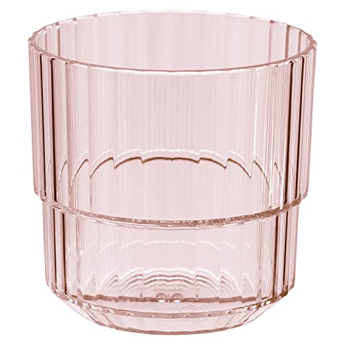 APS Trinkbecher -LINEA- Hochwertiges Tritan Kunststoff Trinkglas mit 0,22 Liter, BPA frei, stapelbar, bruchfestes Mehrweg-Glas, wiederverwendbar und spülmaschinenfest, 220 ml, light pink von APS