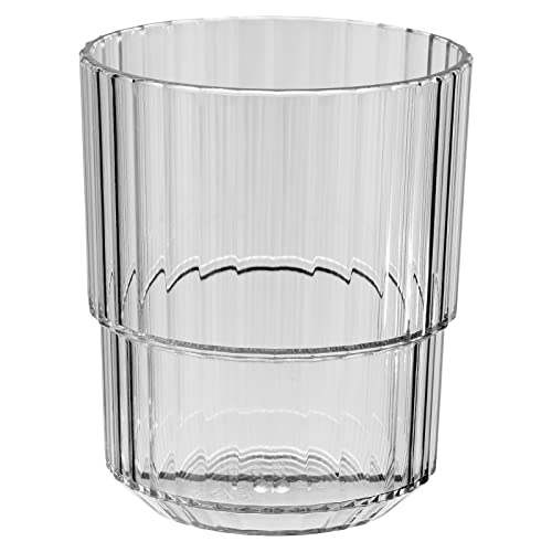 APS Trinkbecher -LINEA- Hochwertiges Tritan Kunststoff Trinkglas mit 0,3 Liter, BPA frei, stapelbar, bruchfestes Mehrweg-Glas, wiederverwendbar und spülmaschinenfest, 300 ml, french grey von APS