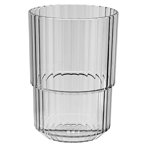 APS Trinkbecher -LINEA- Hochwertiges Tritan Kunststoff Trinkglas mit 0,4 Liter, BPA frei, stapelbar, bruchfestes Mehrweg-Glas, wiederverwendbar und spülmaschinenfest, 400 ml, french grey von APS