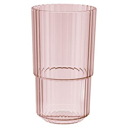APS Trinkbecher -LINEA- Hochwertiges Tritan Kunststoff Trinkglas mit 0,5 Liter, BPA frei, stapelbar, bruchfestes Mehrweg-Glas, wiederverwendbar und spülmaschinenfest, 500 ml, light pink von APS