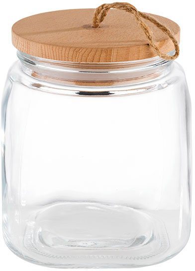 APS Vorratsglas Woody, Glas, (1-tlg), vielseitig einsetzbar für Kekse, Zucker, Mehl, Müsli usw. von APS