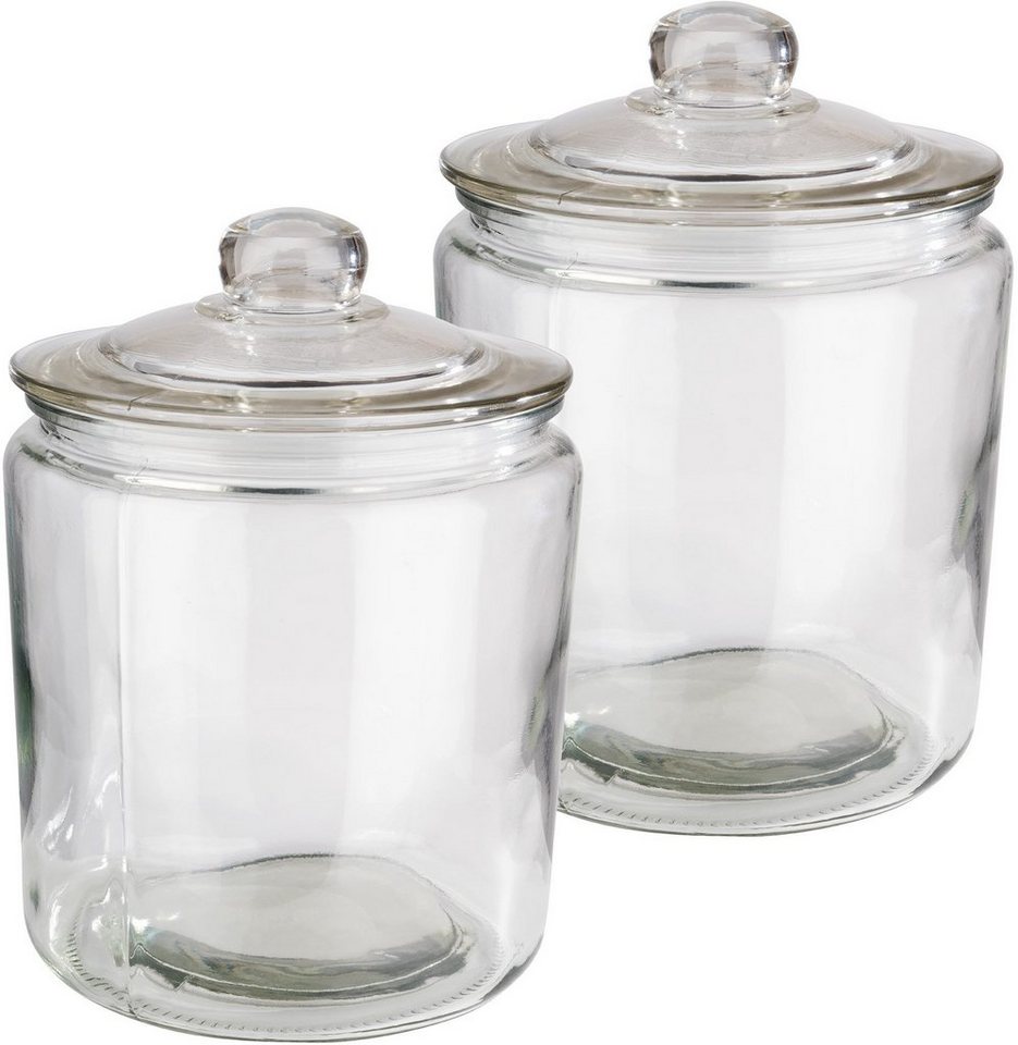 APS Vorratsglas Classic, Glas, (Set, 2-tlg), zum Dekorieren und Aufbewahren, 2 Liter von APS