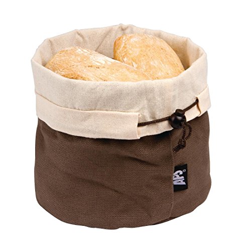 APS beige-braune Brottasche inkl. Wärmekissen mit Keramik-Kugeln und Zugverschluss aus Baumwollen, wiederverwendbar auch für Brötchen, Eier etc. nutzbar, Ø 19,0 cm von APS