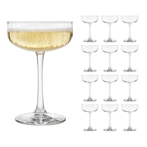 LIBBEY 70111 Trinkglas, Coupe "LINEAR", 251 ml, 12er Set von APS