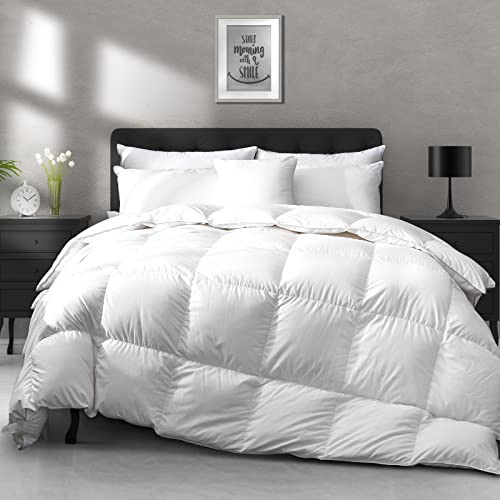 APSMILE All Season Goose Feather Down Comforter Twin Size - Ultra-Soft 750 Fill-Power Hotel Collection Duvet Insert Fluffy Medium Warm Quilt Comforter with Corner Tabs(68x90, White) von APSMILE