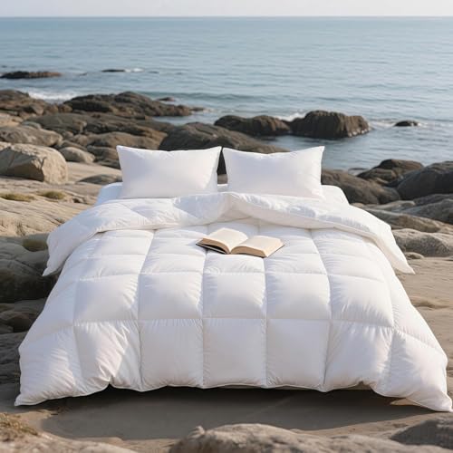 APSMILE Daunendecke 135x200 Sommer 100% Flauschige Federn & Daunen, Bettdecke 135x200 Dünn Bio-Baumwolle, Allergiker with Ökotex, RDS für Tierwohl, Extra Leichte Sommerdecke Federbett, Weiß APSMILE Daunendecke 135x200 Sommer 100% Flauschige Federn & Daunen, Bettdecke 135x200 Dünn Bio-Baumwolle, Allergiker with Ökotex, RDS für Tierwohl, Extra Leichte Sommerdecke Federbett, Weiß von APSMILE
