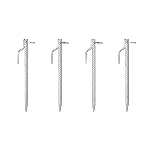 Set 4X Bodenanker Sturmanker 41cm Ø18mm Stahl mit Öse & Haken Hering Zelthering Camping von APT