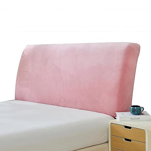 APTBJKUiU Bettkopfteil Hussen/Bett Kopfteil Bezug/Dehnbare Bett Kopfteil Bezug,Weicher Strecken Samtstoff,Waschbar,Abnehmbar,Einfarbig,für Schlafzimmer 200cm-Rosa(passt für Kopfteile von 79"-87") von APTBJKUiU