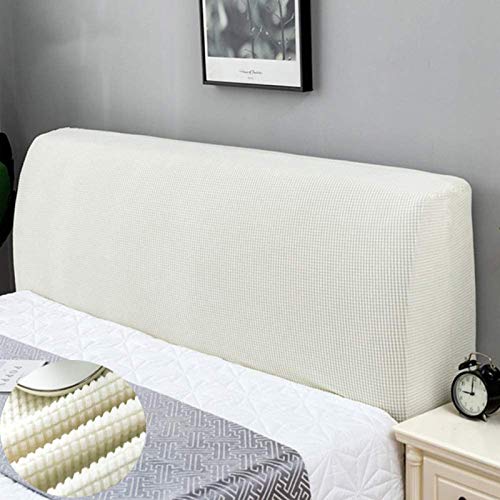 Bettkopfteil Hussen Kopfteilbezug Staubdicht Verdicken Dehnbar Bett Kopfteil Staubdicht Abdeckung 360° Rundum-Paket Für Schlafzimmerdekoration Dekor weiß 180cm(71"-79") von APTBJKUiU