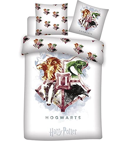 Harry Potter Bettwäsche / Bettwäsche Set ** Hogwarts Wappen farbig ** 1000486 von APTEX