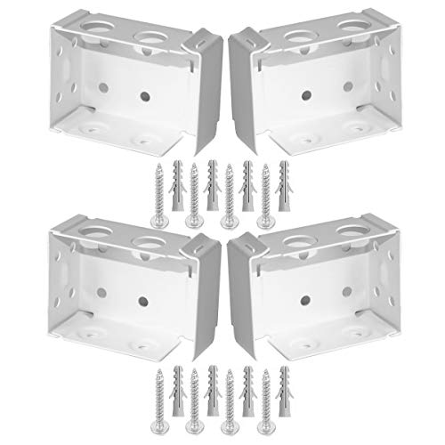 APUXON 4 x Box-Montagehalterungen, 2 Sets für niedrige Jalousien, 5,1 cm, weiße Farbe, Fenster-Jalousien, Kopfschienenhalterung (2, 5,1 cm niedriges Profil) von APUXON