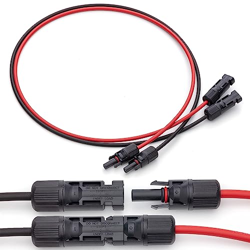 1 Paar Solarkabel Verlängerungskabel Buchse 4mm² 1500V DC Rot/Schwarz 1m IP67 von APV