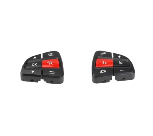 APVMFMKLTG 1 Paar Auto-Lenkradschalter-Steuertasten passend for Mercedes W205 W253 C GLC-Klasse C200 C220 C260 GLC250 GLC300 2015–2021(Black Red) von APVMFMKLTG