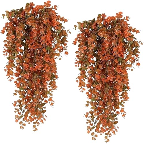 2 stücke 80CM künstliche Blume hängen Hause Garten Wand geeignet for Herbst Halloween Dekoration(Evening Red 2pcs) von APVPOPOKGM