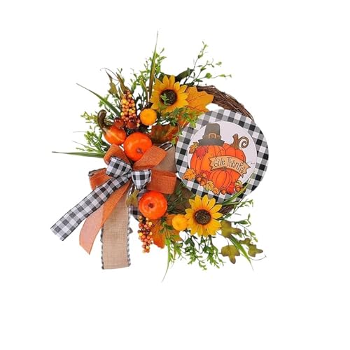 40 cm Ahornblatt-Kürbis-Halloween-Kranz, handgefertigt, Herbsternte-Girlande for die Haustür, Herbstfest-Dekoration 40 cm Ahornblatt-Kürbis-Halloween-Kranz, handgefertigt, Herbsternte-Girlande for die Haustür, Herbstfest-Dekoration von APVPOPOKGM