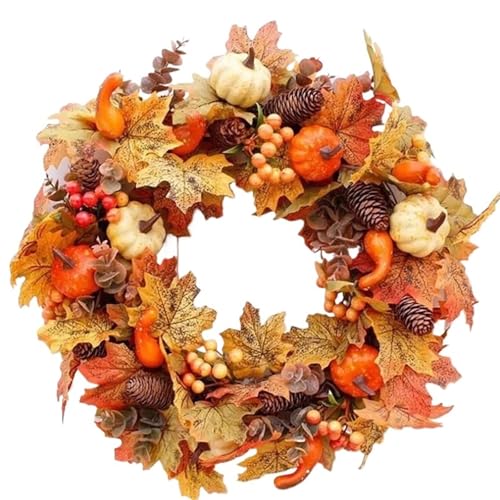 40cm Kürbis Beere Tannenzapfen Ahorn Herbst Tür Kranz Weihnachten Halloween Dekoration 40cm Kürbis Beere Tannenzapfen Ahorn Herbst Tür Kranz Weihnachten Halloween Dekoration von APVPOPOKGM