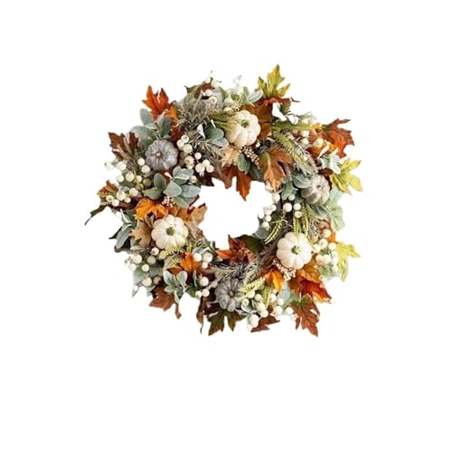 45cm Herbst Kränze Kürbis Berry Maple Leaf Künstliche Kranz Weihnachten Halloween Hause Hängen Dekor von APVPOPOKGM