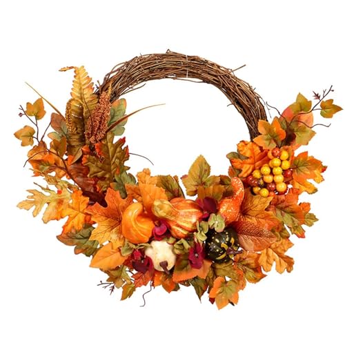 45cm Herbst Tür Kranz Weihnachten Halloween Decor Kürbis Berry Tannenzapfen Ahorn Künstliche Girlande 45cm Herbst Tür Kranz Weihnachten Halloween Decor Kürbis Berry Tannenzapfen Ahorn Künstliche Girlande von APVPOPOKGM