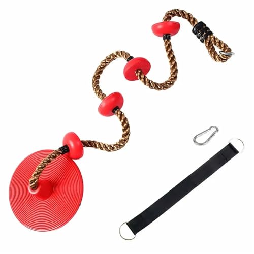 APVPOPOKGM Kinder Fitness Kletterseil mit Plattformen und Scheibe Outdoor Schaukel Set Garten Spielzeug Spielplatz Zubehör Schwingsessel(Red 1PC) von APVPOPOKGM