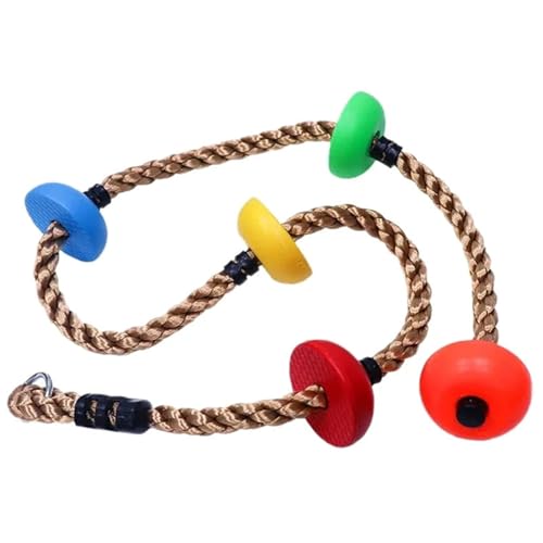 APVPOPOKGM Kinder Kletterseile Kinder Schaukel Disc Klettern Kunststoff Seil Spielplatz Ausrüstung Outdoor Indoor Schaukel Schwingsessel(Multi-Colored) von APVPOPOKGM