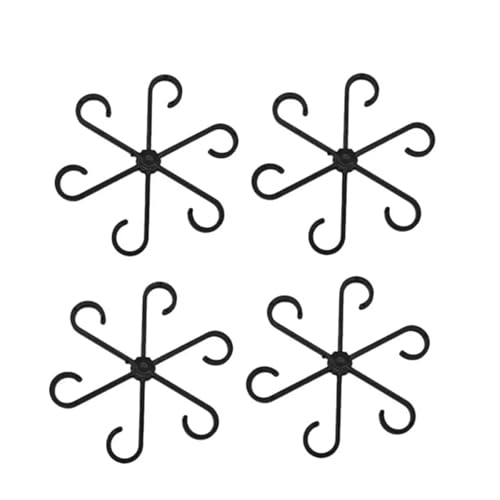 APVPOPOKGM Pflanzenclips 4PCS Wiederverwendbare Pflanzenstamm Klapprahmen Gartengeräte kein Stake Spalier Pflanzenstamm Unterstützung Stem Organizer(Black-4pcs) von APVPOPOKGM