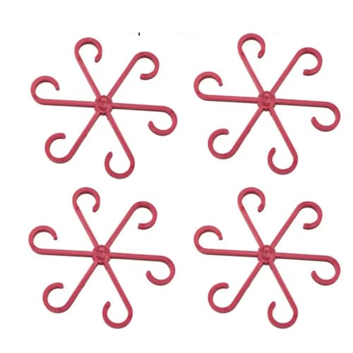APVPOPOKGM Pflanzenclips 4PCS Wiederverwendbare Pflanzenstamm Klapprahmen Gartengeräte kein Stake Spalier Pflanzenstamm Unterstützung Stem Organizer(Red-4pcs) von APVPOPOKGM