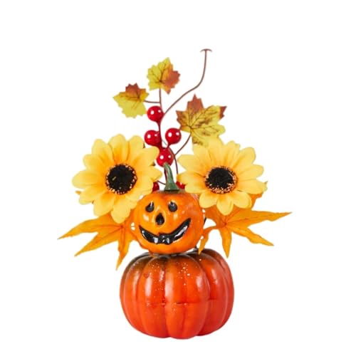 Halloween Kürbis Maple Leaf Ornamente Künstliche Kürbis Bonsai Herbst Ernte Thanksgiving Tag Party Dekorationen(A) von APVPOPOKGM