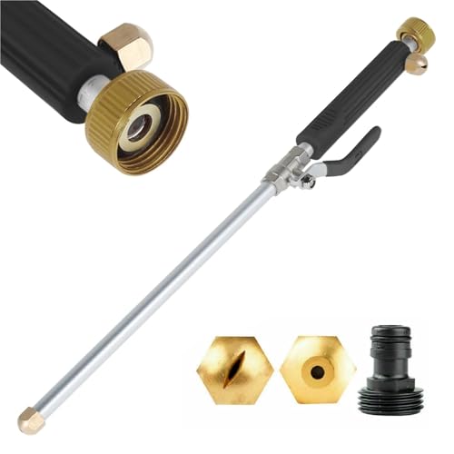 Waschen Hochdruck-Wassersprüher Waschmaschine Wasserstrahl Gartenwaschanlage Schlauch Zauberstab Düse Sprayer Auto Reinigungswerkzeuge(Black 1PC) von APVPOPOKGM