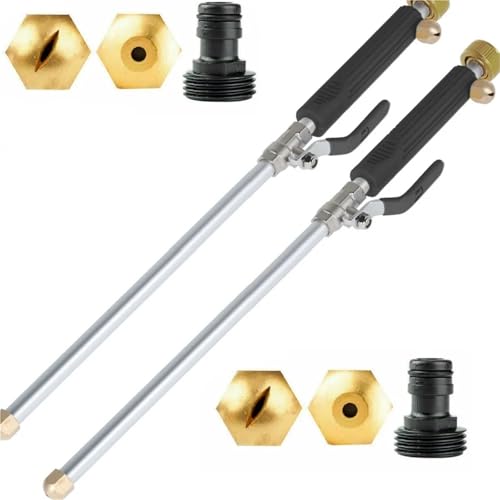 Waschen Hochdruck-Wassersprüher Waschmaschine Wasserstrahl Gartenwaschanlage Schlauch Zauberstab Düse Sprayer Auto Reinigungswerkzeuge(Black 2Sets) von APVPOPOKGM