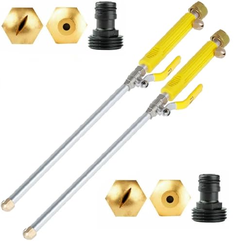Waschen Hochdruck-Wassersprüher Waschmaschine Wasserstrahl Gartenwaschanlage Schlauch Zauberstab Düse Sprayer Auto Reinigungswerkzeuge(Yellow 2Sets) von APVPOPOKGM