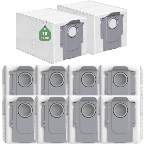 APZOVO 10 Stück Staubbeutel für Roborock S8 MaxV Ultra, S8 Max Ultra, Staubsaugerbeutel Zubehör für Roborock Saros 10R/Qrevo Curv/Qrevo Edge/Qrevo Pro/Qrevo MaxV/Qrevo Master/Qrevo S/Qrevo Slim von APZOVO