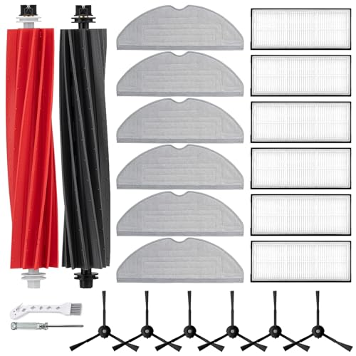 APZOVO Zubehör Ersatzteile für Roborock S8 S8+ S8 Plus Staubsauger, 2 Gummibürsten 6 Hepa-Filter 6 Wischtuch 6 Seitenbürsten APZOVO Zubehör Ersatzteile für Roborock S8 S8+ S8 Plus Staubsauger, 2 Gummibürsten 6 Hepa-Filter 6 Wischtuch 6 Seitenbürsten von APZOVO